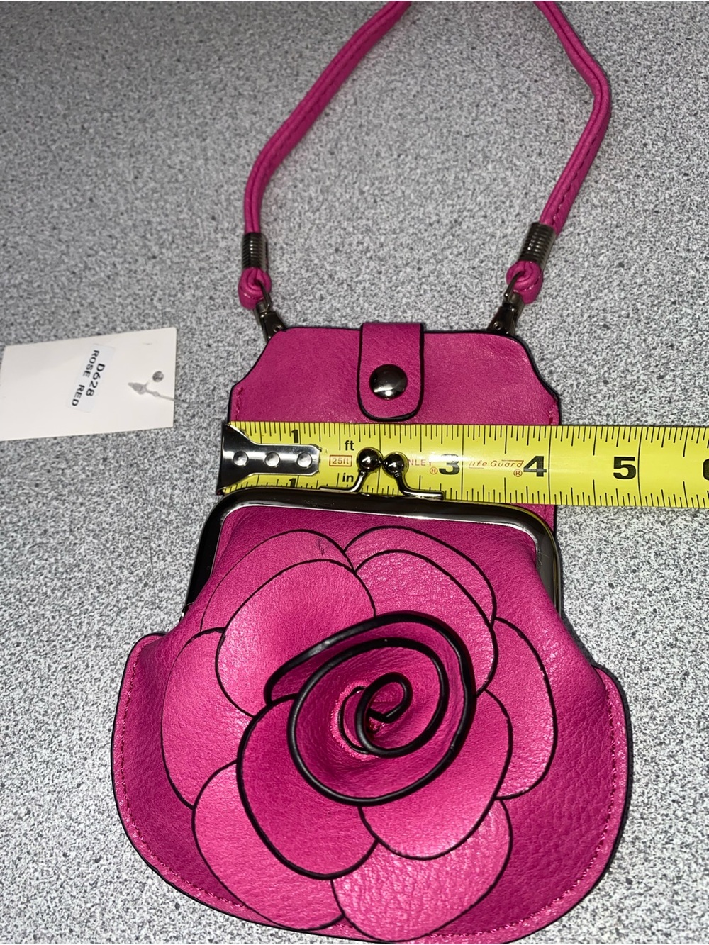 Fuchsia Floral Crossbody Bag - Fashionable Women’s Shoulder Kisslock Purse NWT - Picture 9 of 12